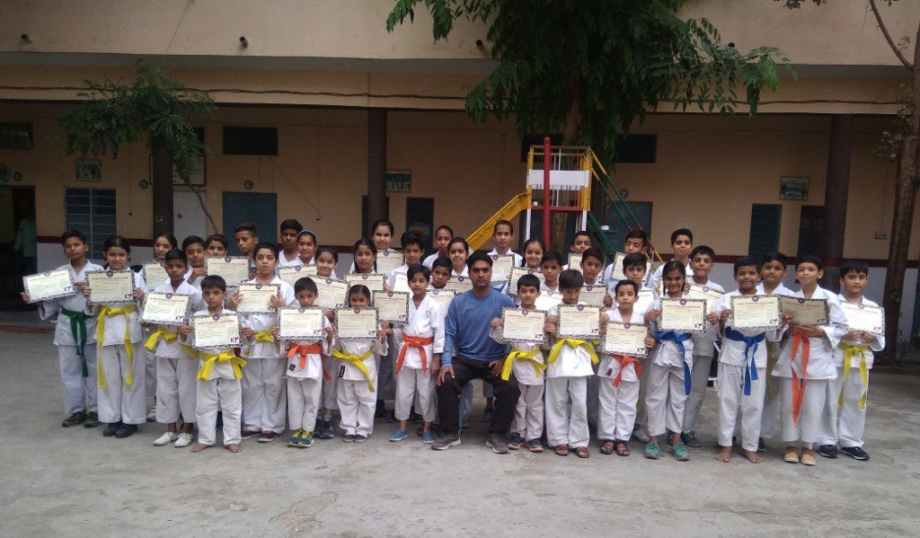 5th Belt grading test conducted at abhinav school
